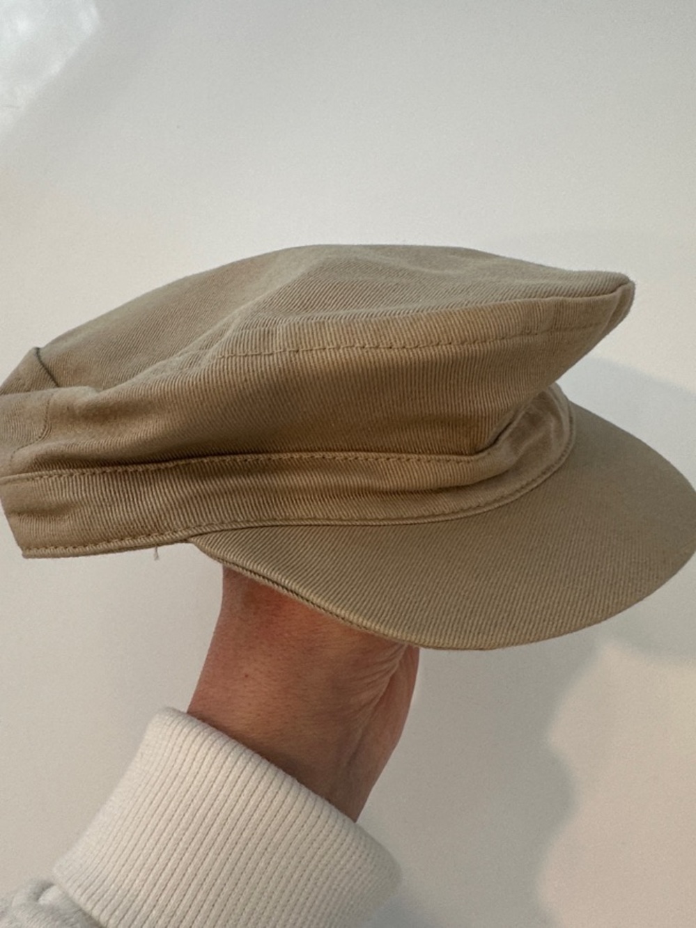 Popelin Kids Tan Twill Newsboy Cap Baker Boy Hat Made in Spain NWT 6-12M